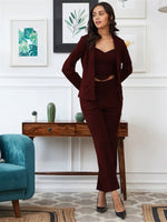 Load image into Gallery viewer, WINE JACKET TOP AND TROUSER CO-ORD SET
