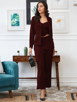 Load image into Gallery viewer, WINE JACKET TOP AND TROUSER CO-ORD SET
