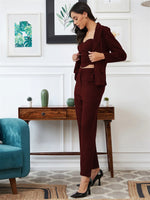 Load image into Gallery viewer, WINE JACKET TOP AND TROUSER CO-ORD SET
