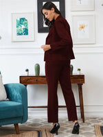 Load image into Gallery viewer, WINE JACKET TOP AND TROUSER CO-ORD SET
