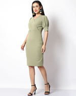 Load image into Gallery viewer, Casual Solid Women Green V-Neck Bodycon
