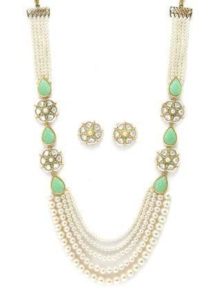 Kundan Pearl Necklace Set for Women