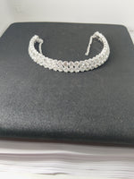 Load image into Gallery viewer, Crystal Elegance Choker Necklace Set with Matching Earrings - Dazzling Silver Ensemble
