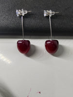 Load image into Gallery viewer, Versatile Red Drop Earrings - Multi-Purpose Dangle Style with Crystal Accent
