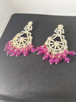 Load image into Gallery viewer, Golden Party Wear Earrings with Stone and Beaded Detailing - Luxurious Heavy Design
